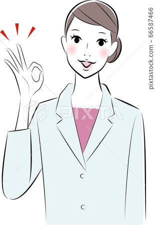 Female doctor giving an ok sign 66587466
