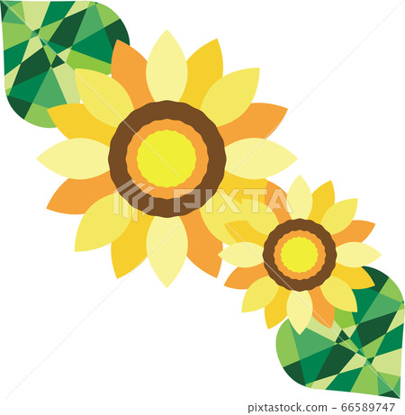 Sunflower with heart-shaped leaves ② - Stock Illustration [66589747] - PIXTA