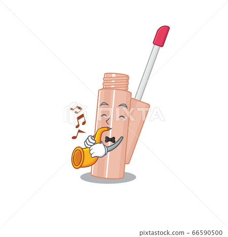 Lip tint musician of cartoon design playing a trumpet Lip tint musician of cartoon design playing a trumpet 66590500