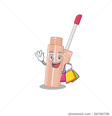 wealthy lip tint cartoon character with shopping bags wealthy lip tint cartoon character with shopping bags 66590786