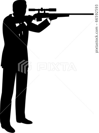 A Man Holding A Sniper Rifle Stock Illustration