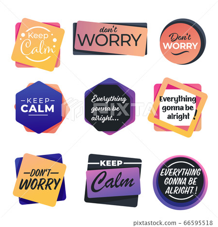 Keep calm and don't worry encouragement slogans seamless pattern 66595518