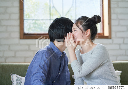一對耳語的夫婦 66595771