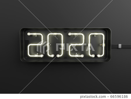 New year 2020 made from neon alphabet 66596186