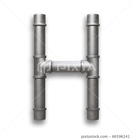 Alphabet made of Metal pipe, letter H 66596241