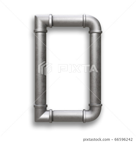 Alphabet made of Metal pipe, letter D 66596242