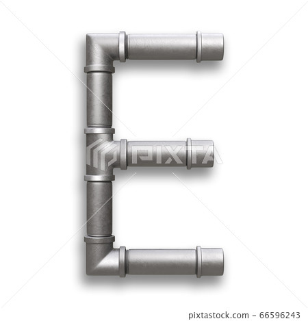 Alphabet made of Metal pipe, letter E 66596243