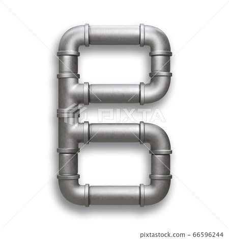 Alphabet made of Metal pipe, letter B 66596244