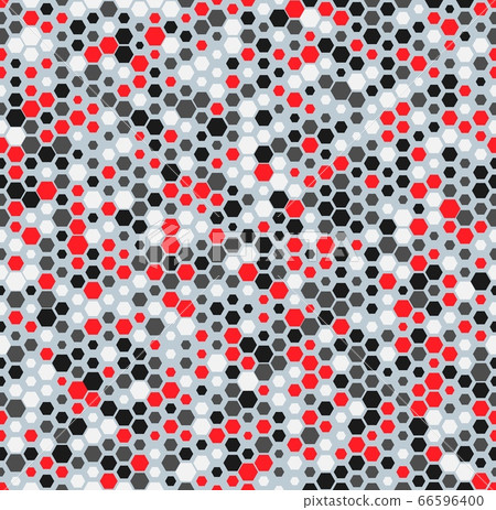 Abstract seamless honey pattern with halftone hex cells in linear style 66596400