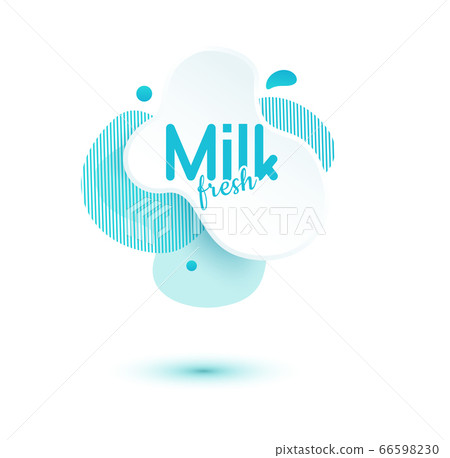 Milk badge and dairy labels with splashes and bolts. Milk badge with drop and splash for labels of package. Liquid amoeba shapes. Milk badge and dairy labels with splashes and bolts. Milk badge with drop and splash for labels of package. Liquid amoeba shapes. 66598230