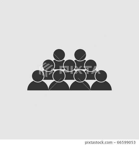 Crowd of people icon flat 66599053