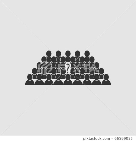 People question mark, business leader in team icon People question mark, business leader in team icon 66599055