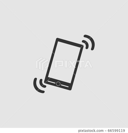 Smart phone in silent mode icon flat. 66599119