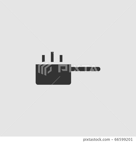 Hot cooking pot icon flat. Hot cooking pot icon flat. 66599201