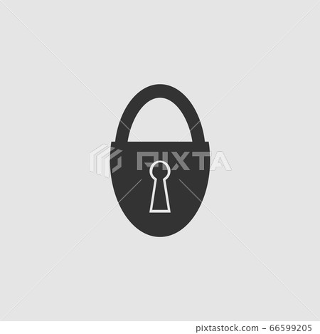 Padlock icon flat. Padlock icon flat. 66599205