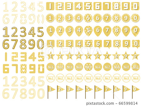 簡單的日本模式編號圖標集 66599814