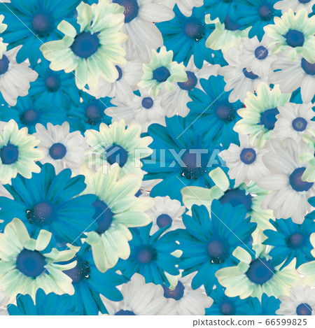 Blue flower seamless pattern design - Stock Illustration [66599825] - PIXTA