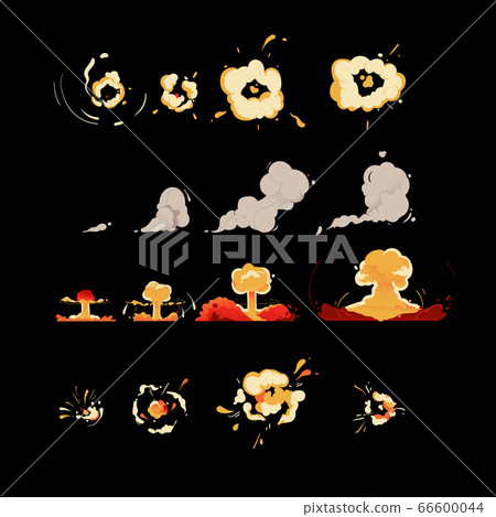 Set of explosion clouds in cartoon comic style. Set of explosion clouds in cartoon comic style. 66600044