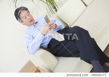 Businessman watching mobile phone Businessman watching mobile phone 66600277