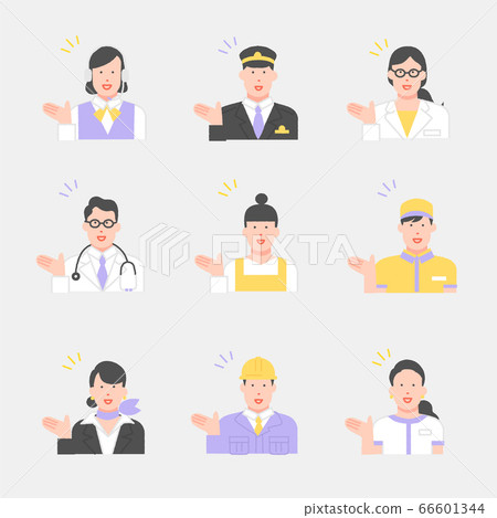 Essential worker person illustration material set Essential worker person illustration material set 66601344