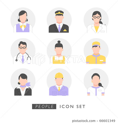 Essential worker person illustration material set 66601349