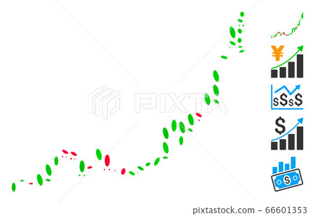 Dot Collage Candlestick Chart Growth Acceleration 66601353