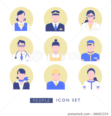 Essential worker person illustration material set 66601354