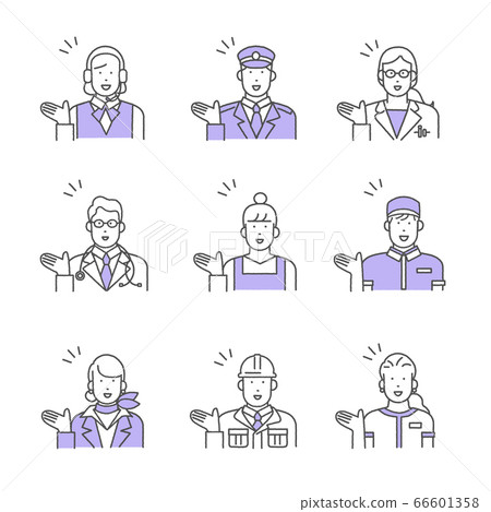 Essential worker person illustration material set 66601358