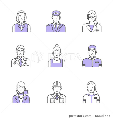 Essential worker person illustration material set 66601363