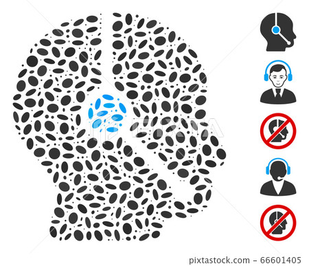 Dot Mosaic Call Center Operator - Stock Illustration [66601405] - PIXTA
