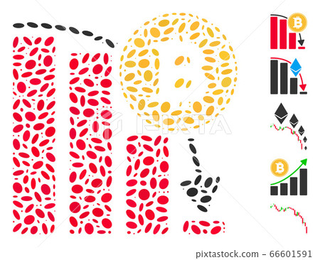 Dotted Collage Bitcoin Falling Chart Dotted Collage Bitcoin Falling Chart 66601591