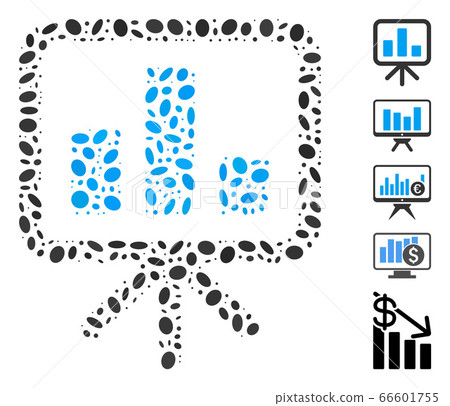 Dot Mosaic Bar Chart Display Board - Stock Illustration [66601755] - PIXTA