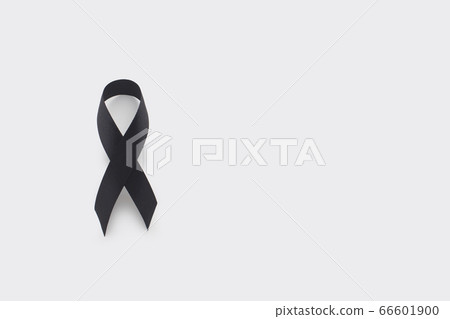 Black Awareness Ribbon Isolated On White. Melanoma Black Awareness Ribbon Isolated On White. Melanoma 66601900