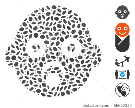 Dot Mosaic Baby Head 66602533