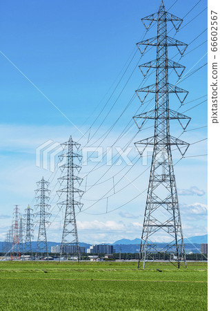 Power transmission tower Electric power Power transmission tower Electric power 66602567