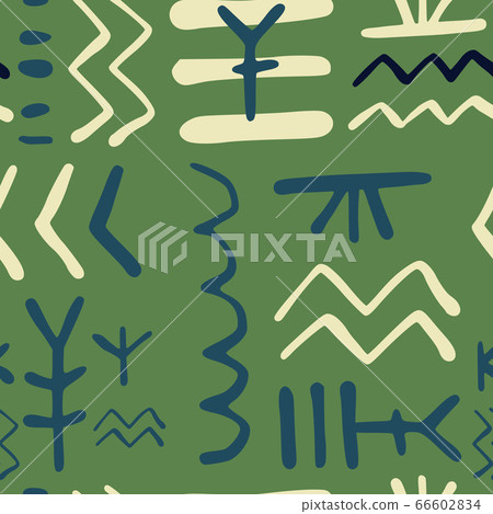 Abstract aztec seamless pattern on green - Stock Illustration [66602834 ...