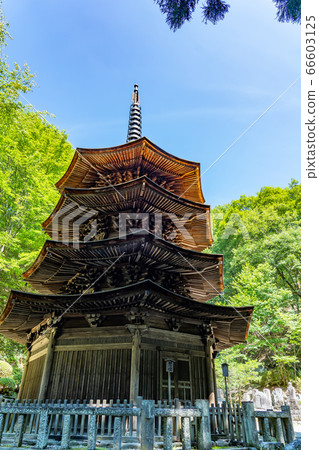 長野縣上田市,夏天的別所溫泉後邊的安樂寺八角形三塔 長野縣上田市,夏天的別所溫泉後邊的安樂寺八角形三塔 66603125