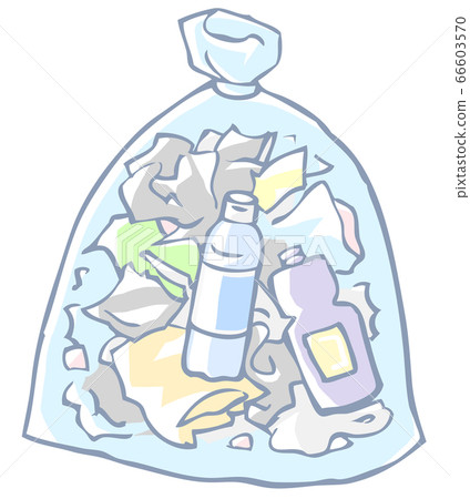 Trash bag with plastic trash 66603570