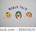 Three girls enjoying girls talk in white background 66603620