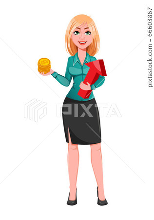 Blond businesswoman cartoon character Blond businesswoman cartoon character 66603867
