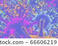 Multicolored particles of coronavirus COVID 19 Background 3d rendering 66606219