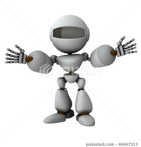 Friendly robot. 3D illustration. Friendly robot. 3D illustration. 66607313