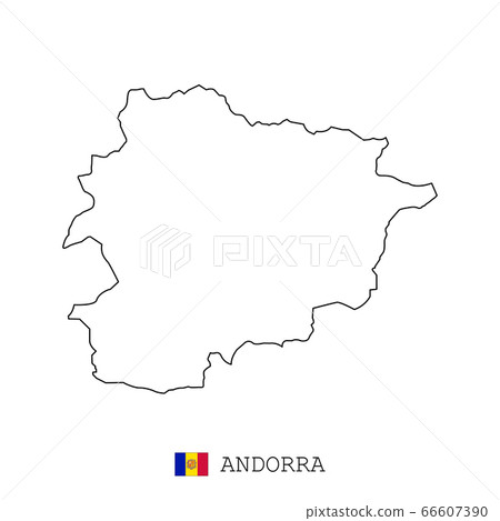 Andorra Map Line Linear Thin Vector Simpl Stock Illustration   66607390 