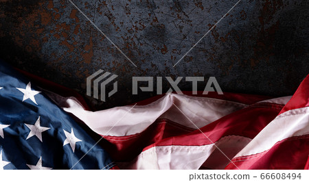 Happy Independence Day. American flags  against 66608494