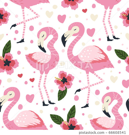 Flamingo vector seamless pattern. Flamingo vector seamless pattern. 66608541