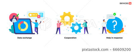 People use gadgets. set of icons, illustration People use gadgets. set of icons, illustration 66609200