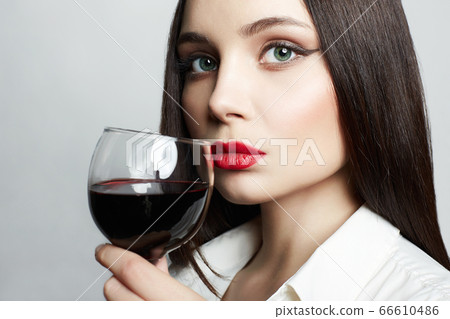 beautiful Girl with glass of wine. Beautiful woman beautiful Girl with glass of wine. Beautiful woman 66610486