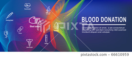 Blood testing work icon set and web header banner 66610959