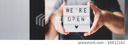 End of quarantine. Greeting message We're open 66611162