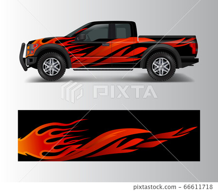 wrap graphic design vector for off road truck. wrap graphic design vector for off road truck. 66611718